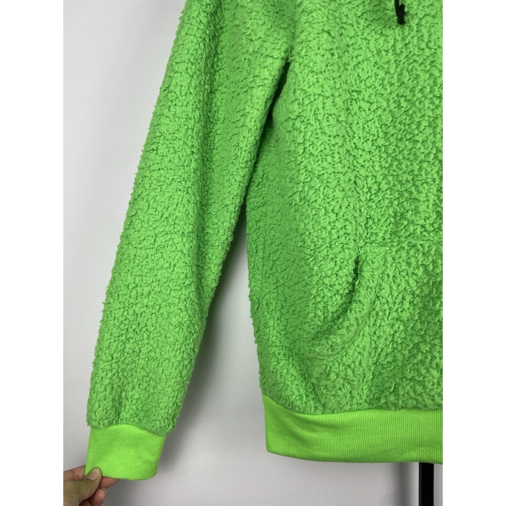 Black Craft Cult Green Sherpa Fleece Full Zip Hoodie Witch‎ Pentagram Size XS - Picture 2 of 9